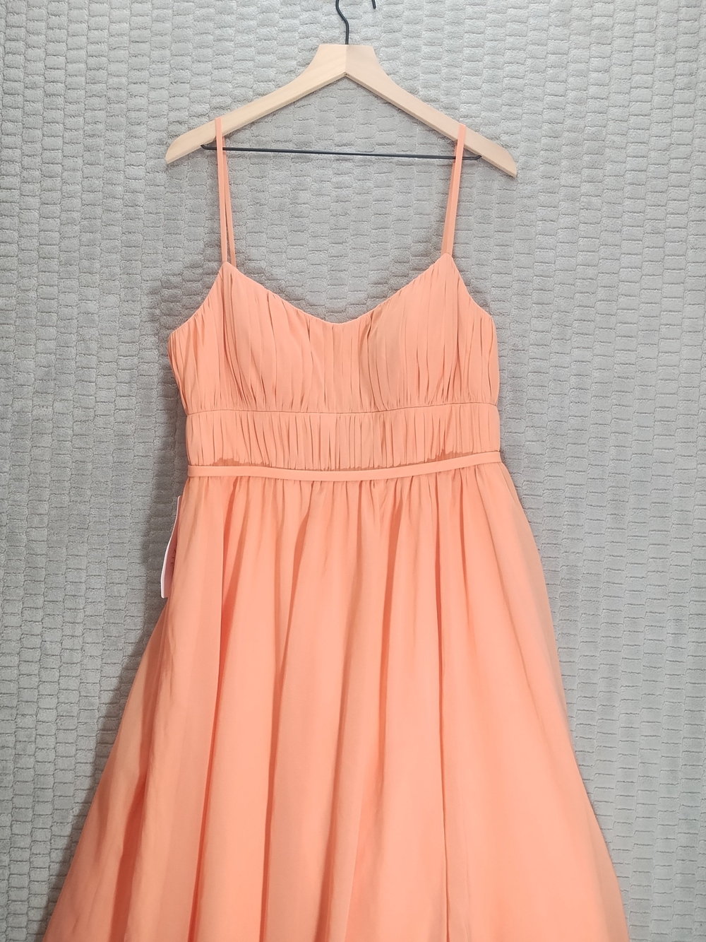 Azazie Sunset Maxi Dress Empire Waist Open Back Pleated Bodice-Sz 14